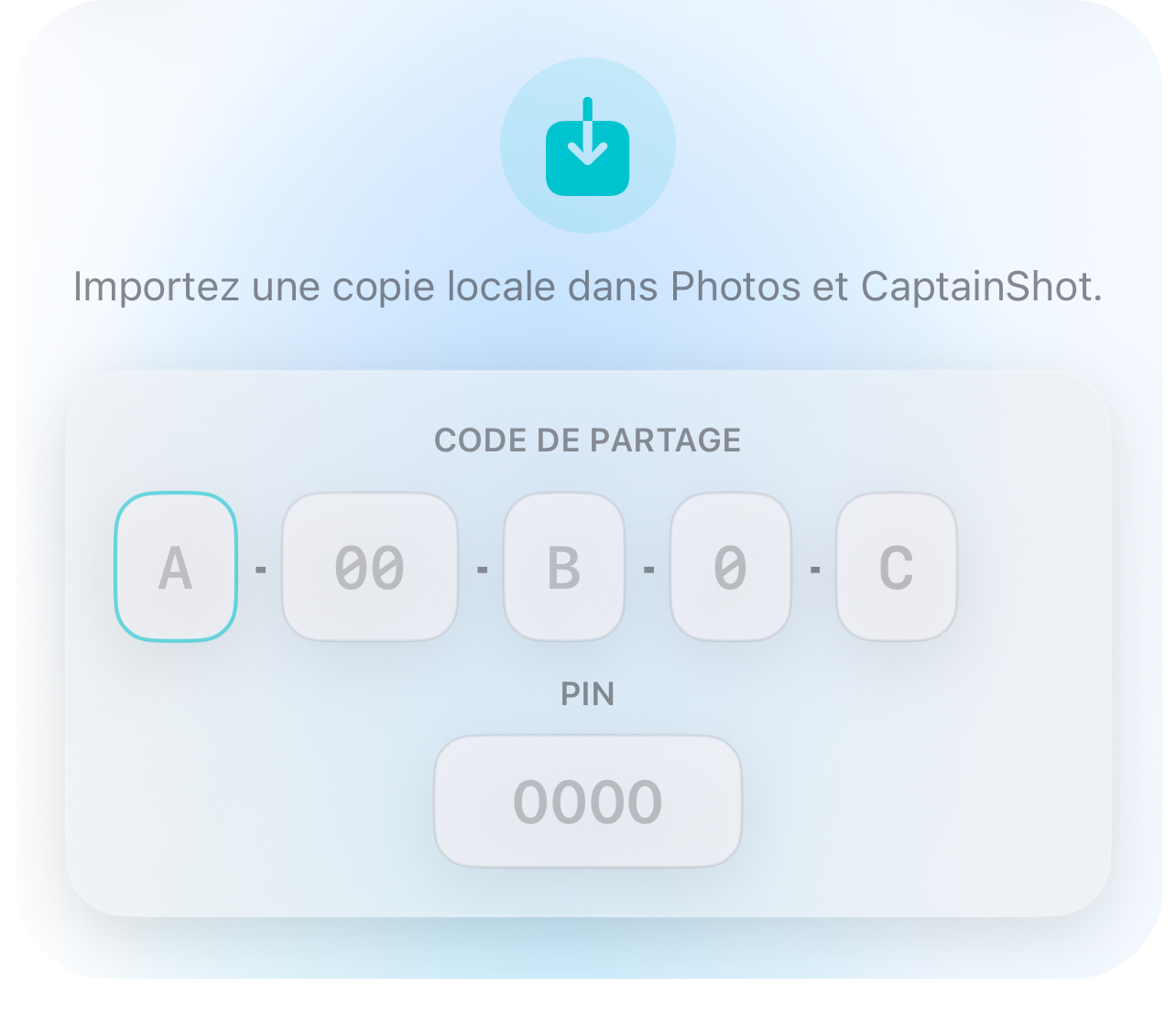 Options de partage CaptainShot